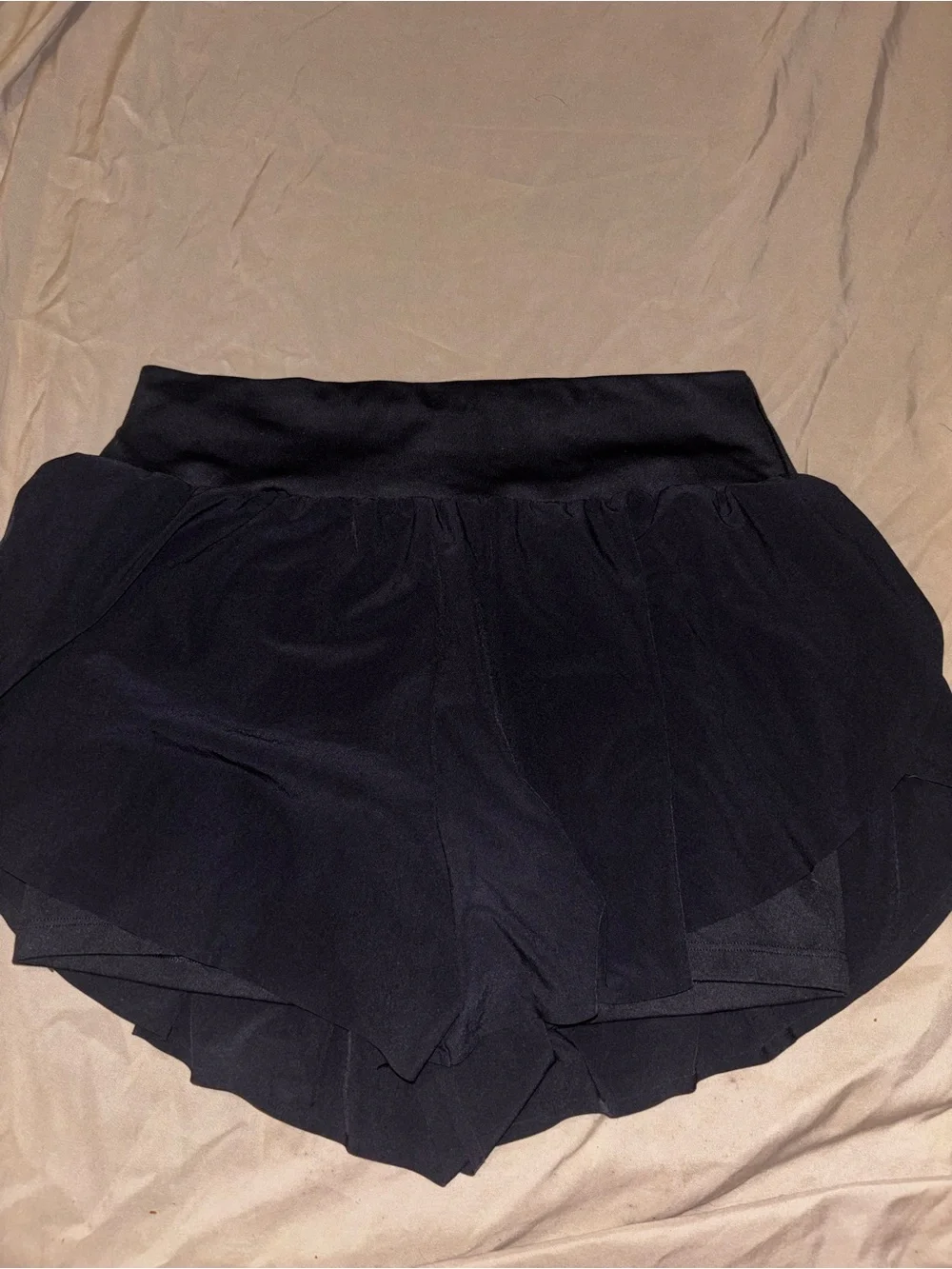 all in motion Black Layered Flow Skort Shorts